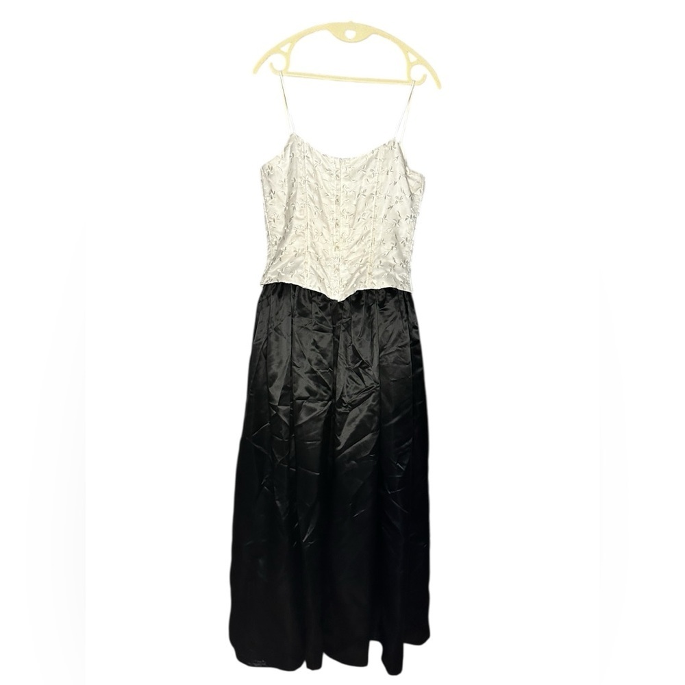 Vintage Gunne Sax Elegant Black and White Evening Gown 13/14 - Picture 4 of 6